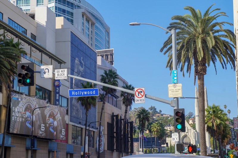 Chegando na calçada da fama em Los Angeles